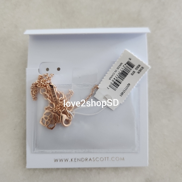 Kendra Scott Iridescent Drusy Rose Gold Ever necklace NWT - Picture 3 of 3